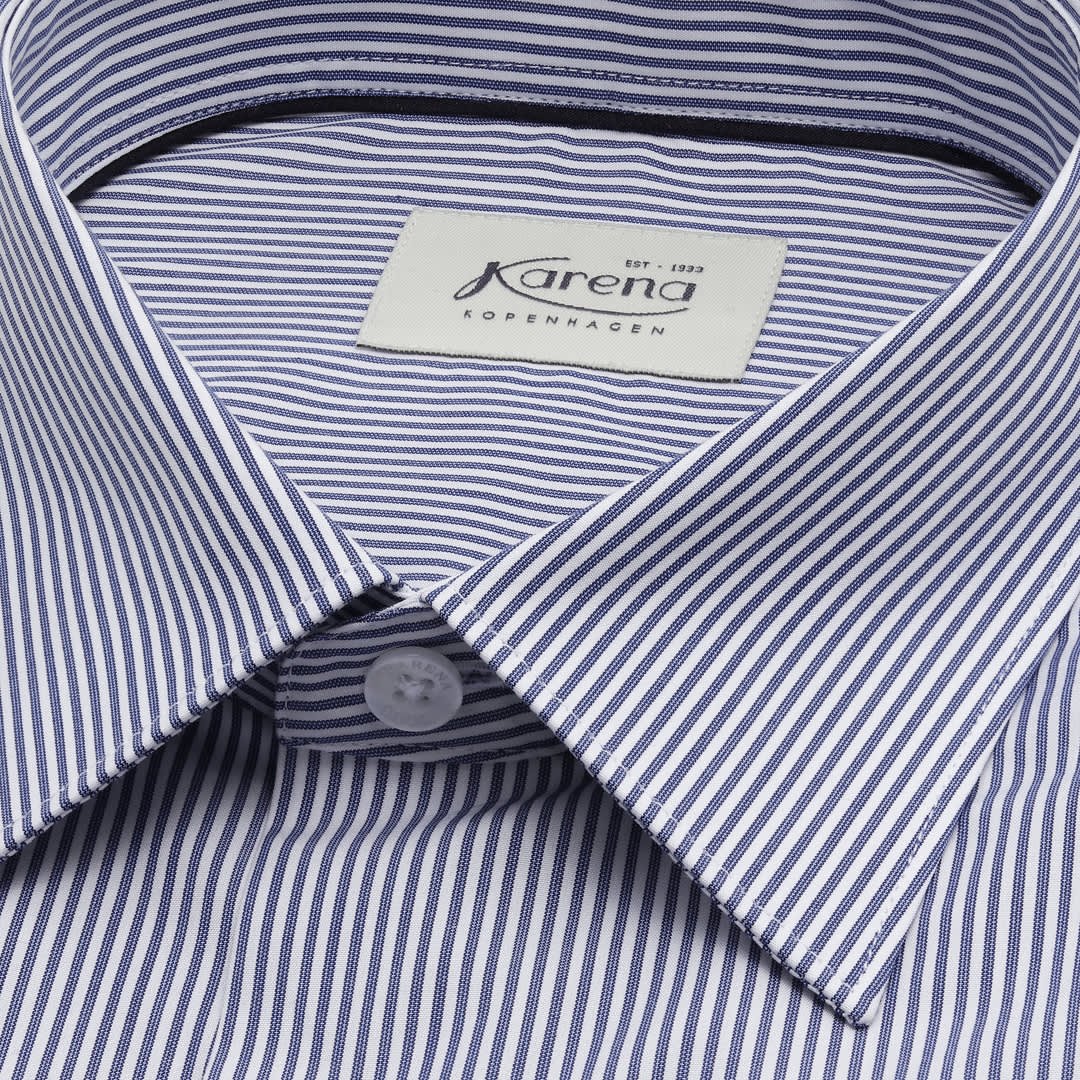 Blue Striped Mayfair easy-iron