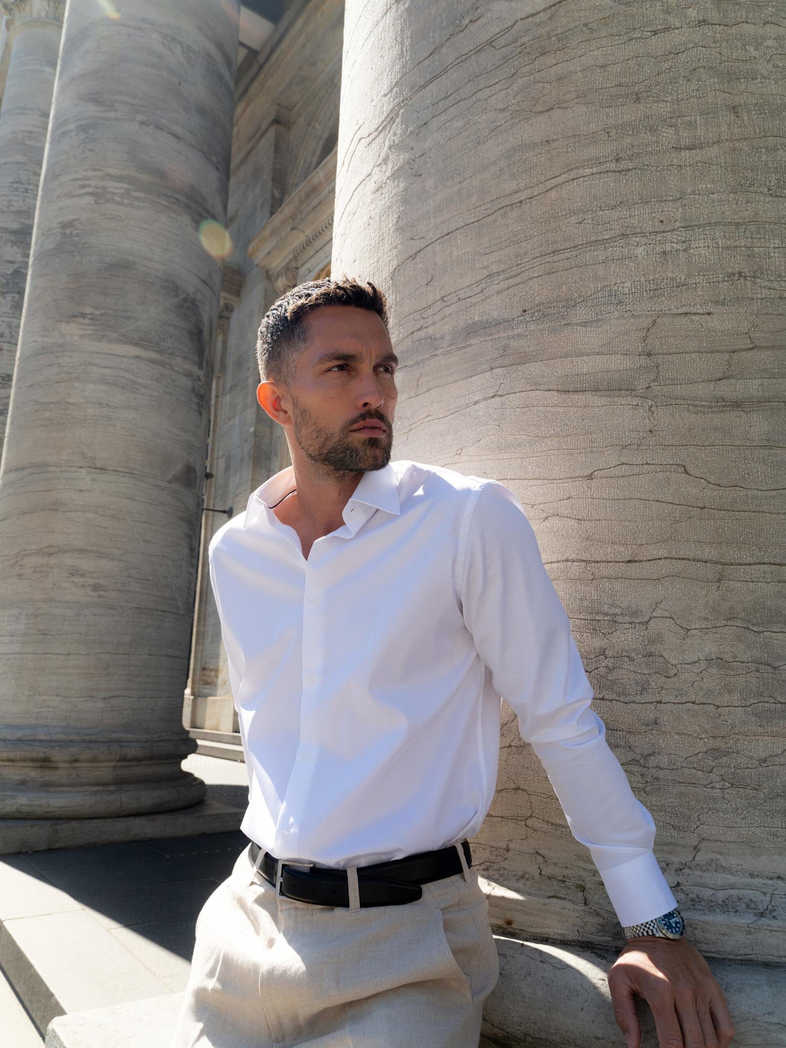 White Twill non-iron
