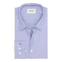 Fine Blue Striped Mayfair easy-iron