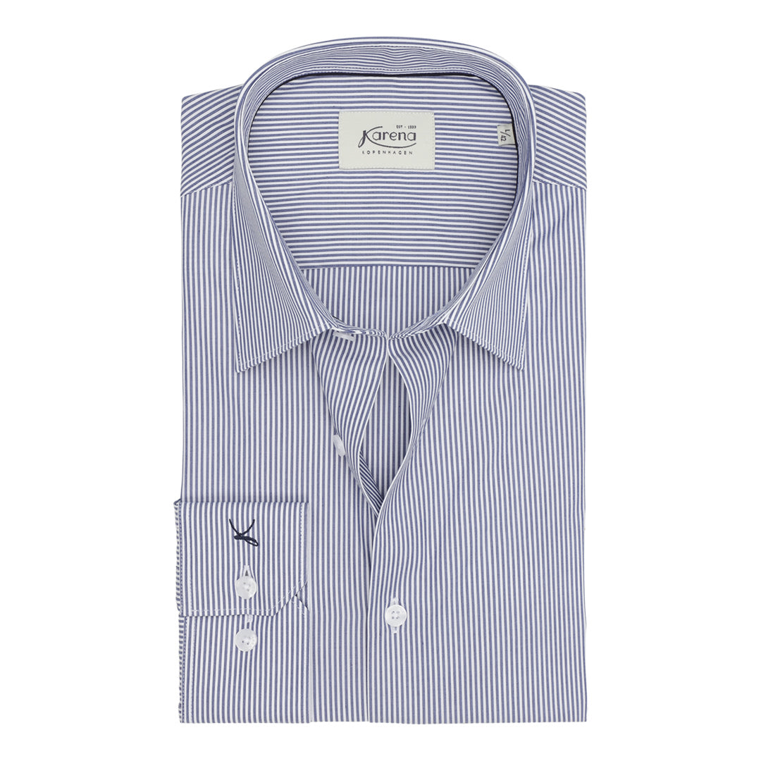 Blue Striped Mayfair easy-iron