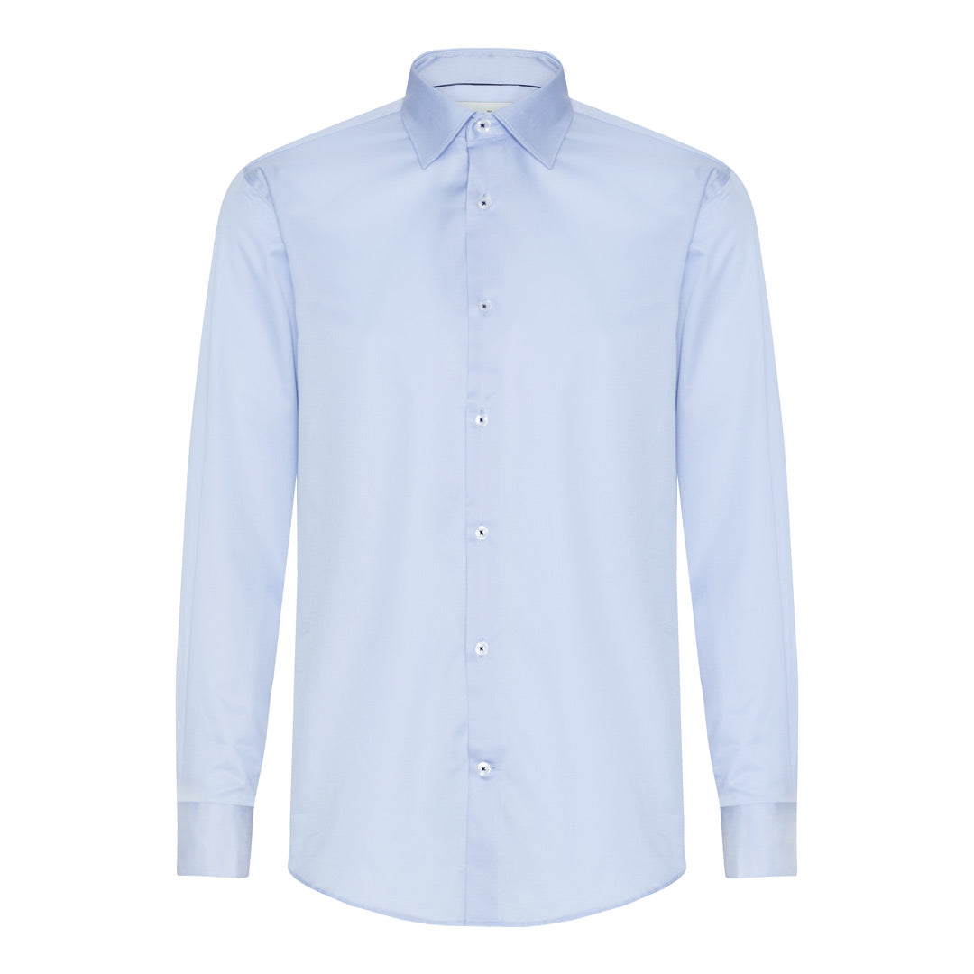 Light Blue contrast Twill non-iron