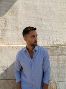 Blue Striped Mayfair easy-iron